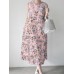 Flower Print Sleeveless Round Neck Print Dress