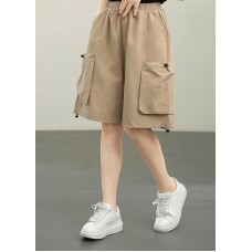 Modern Khaki Pockets hot pants Summer