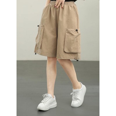 Modern Khaki Pockets hot pants Summer