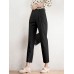 Solid Pocket Pleated Tailored Pants For Women