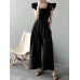 Solid Ruffle Sleeve Pocket Square Collar Wide Leg Jumpsuit