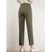 Solid Pocket Pleated Tailored Pants For Women