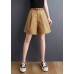 Khaki High Waist Hot Pants Sashes Summer